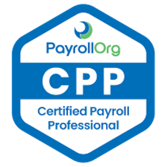 Certified Payroll Professional badge issued by PayrollOrg